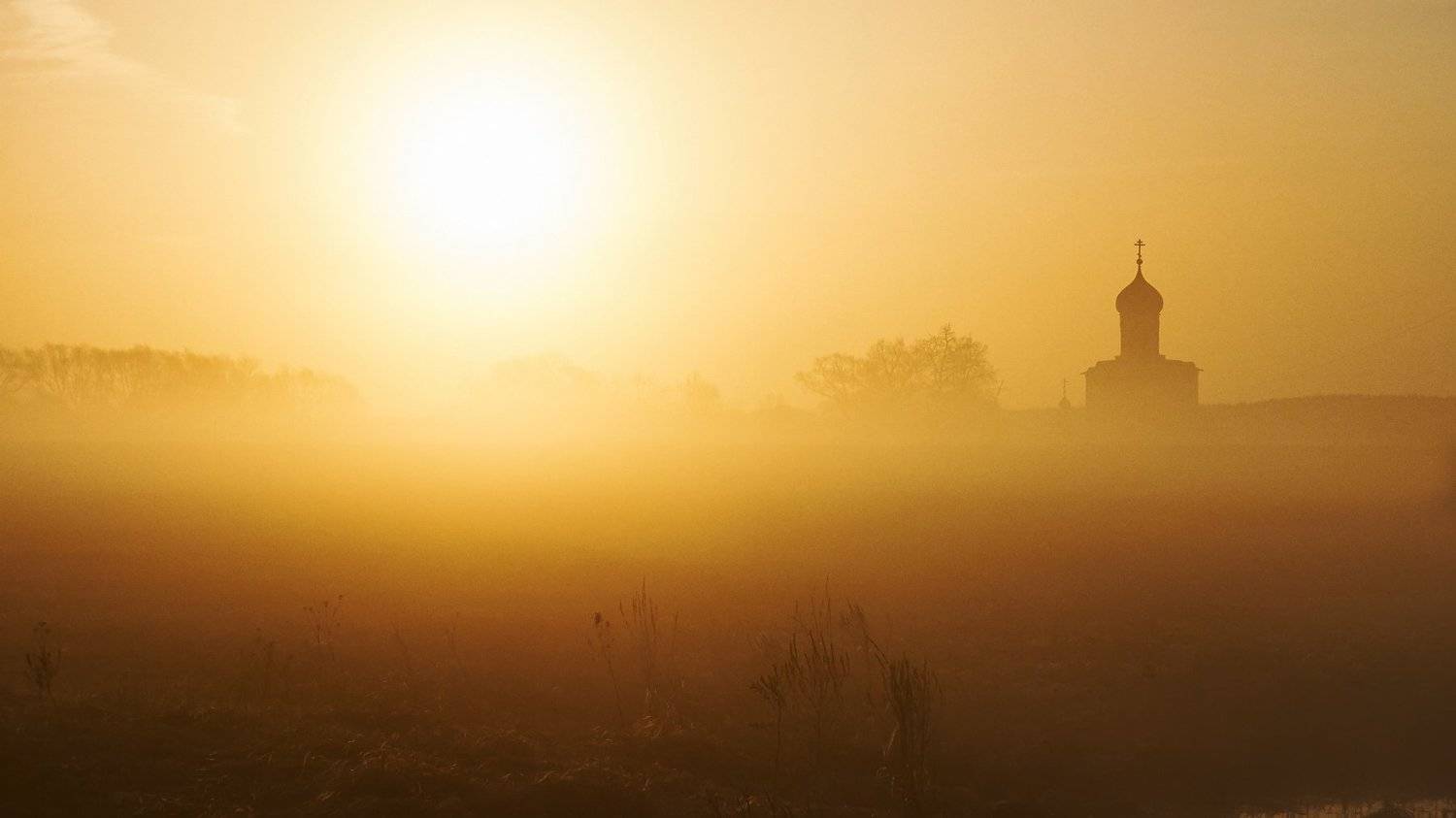 храм, архитектура, рассвет, туман, красота, пейзаж, солнце, Конев Сергей