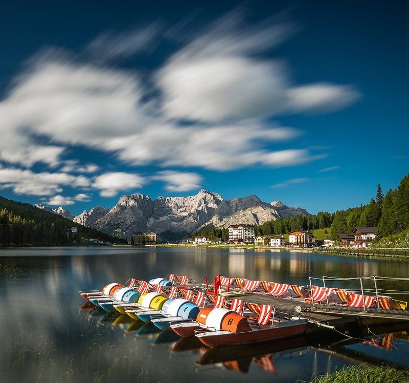 альпы, доломиты, италия, musurina, sunrise Colorful Misurina фото превью