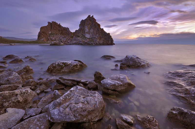 пейзаж, Байкал, Россия Закат на Ольхоне фото превью