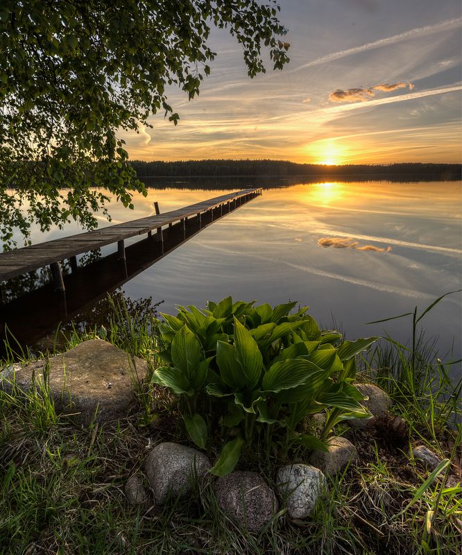 вечер озеро Майский вечер фото превью