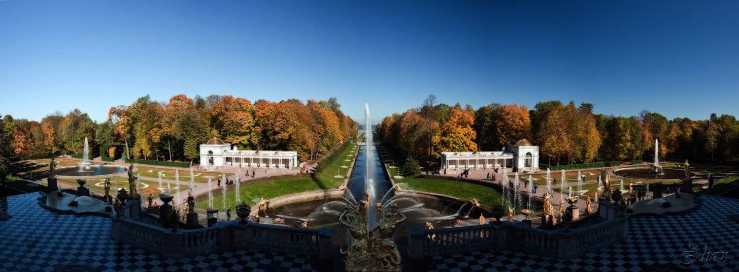 осень, петергоф, фонтаны, Малыш
