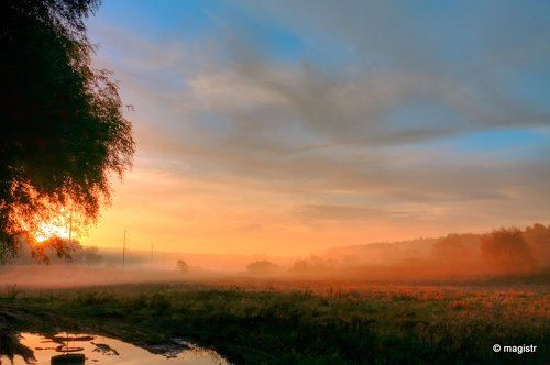 на рассвете