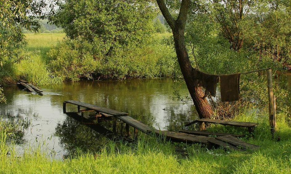 речка,мостик,село, Валерий Кондратов