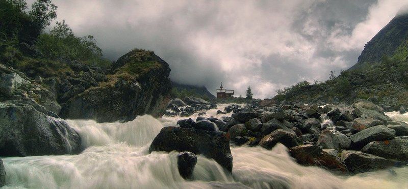 горы, реки, облака Аккем фото превью