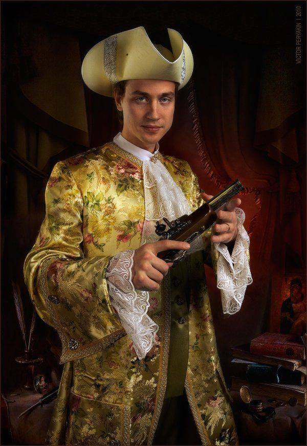 дуэлянт, роль, костюм, роккоко, пахомов, роман, пистолет, дуэль, ночь, исторический костюм, Виктор Перякин