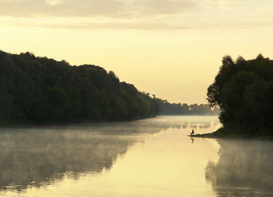 козлов артур, один, утро, рыбалка, река, р. десна, туман, силуэт, пейзаж, природа, Kozlov Artur