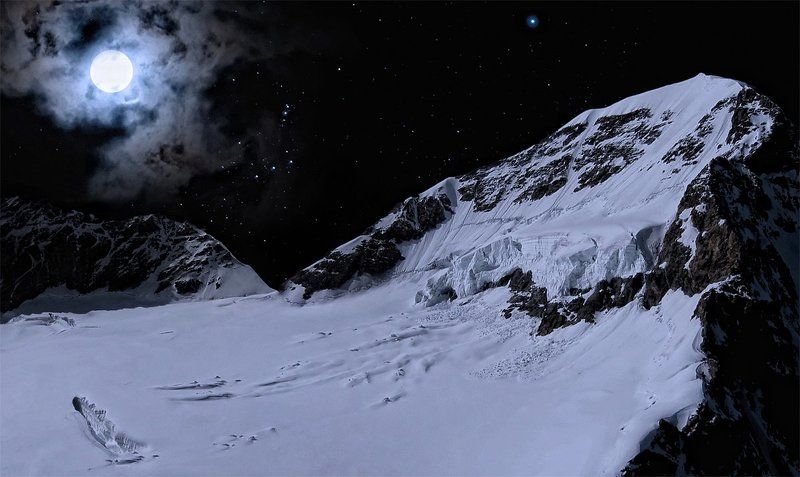 горы, луна, полнолуние Moonlight фото превью