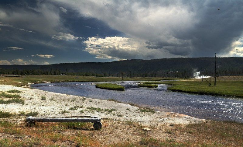 пейзаж, природа Скамеечка фото превью