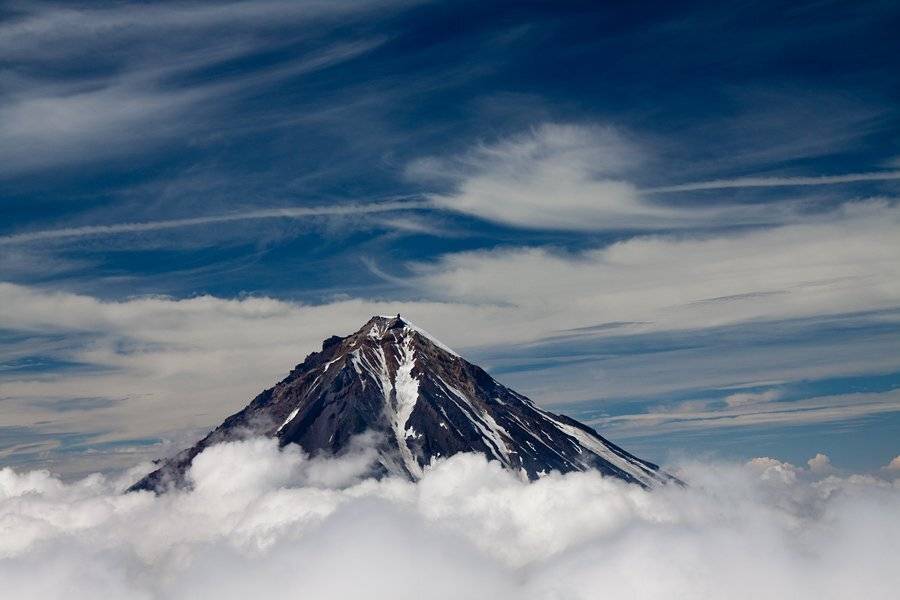 камчатка, вулкан, корякский, облака, лето, Денис Будьков