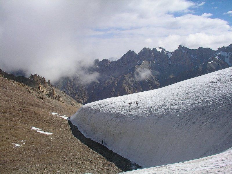 каракорум, ледник. Язык ледника. фото превью