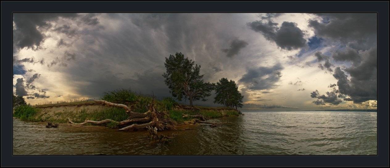 остров, вода, тучи, гроза, пейзаж, Виталий из Н-ска