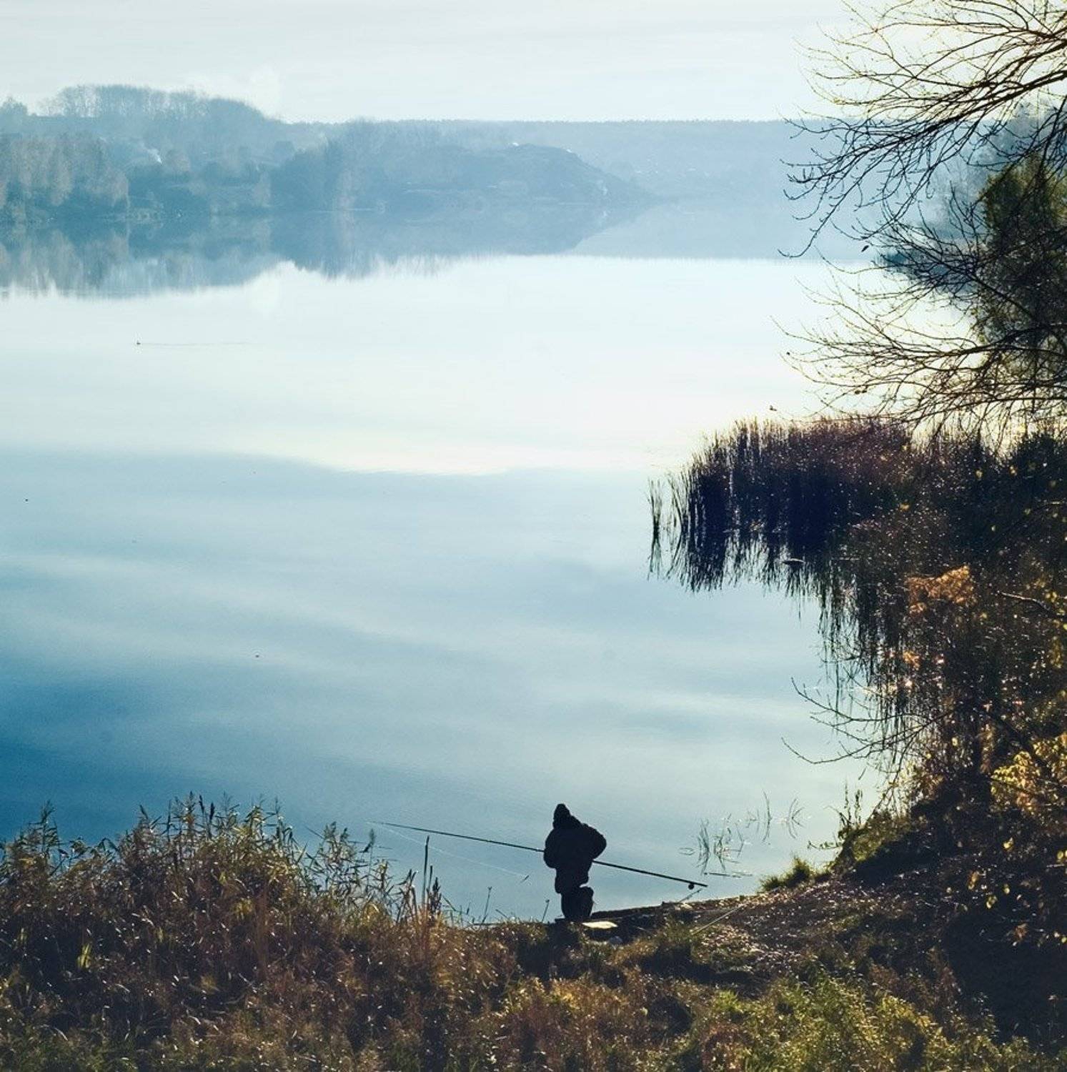река, рыбалка, осень, утро, Елена Топалова