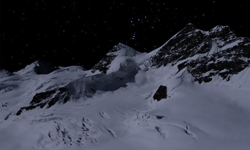 горы, звезды, ночь, луна Under the light of the stars фото превью