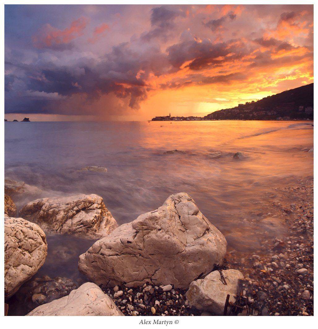 будва, черногория, закат, море, Alexander Martynov