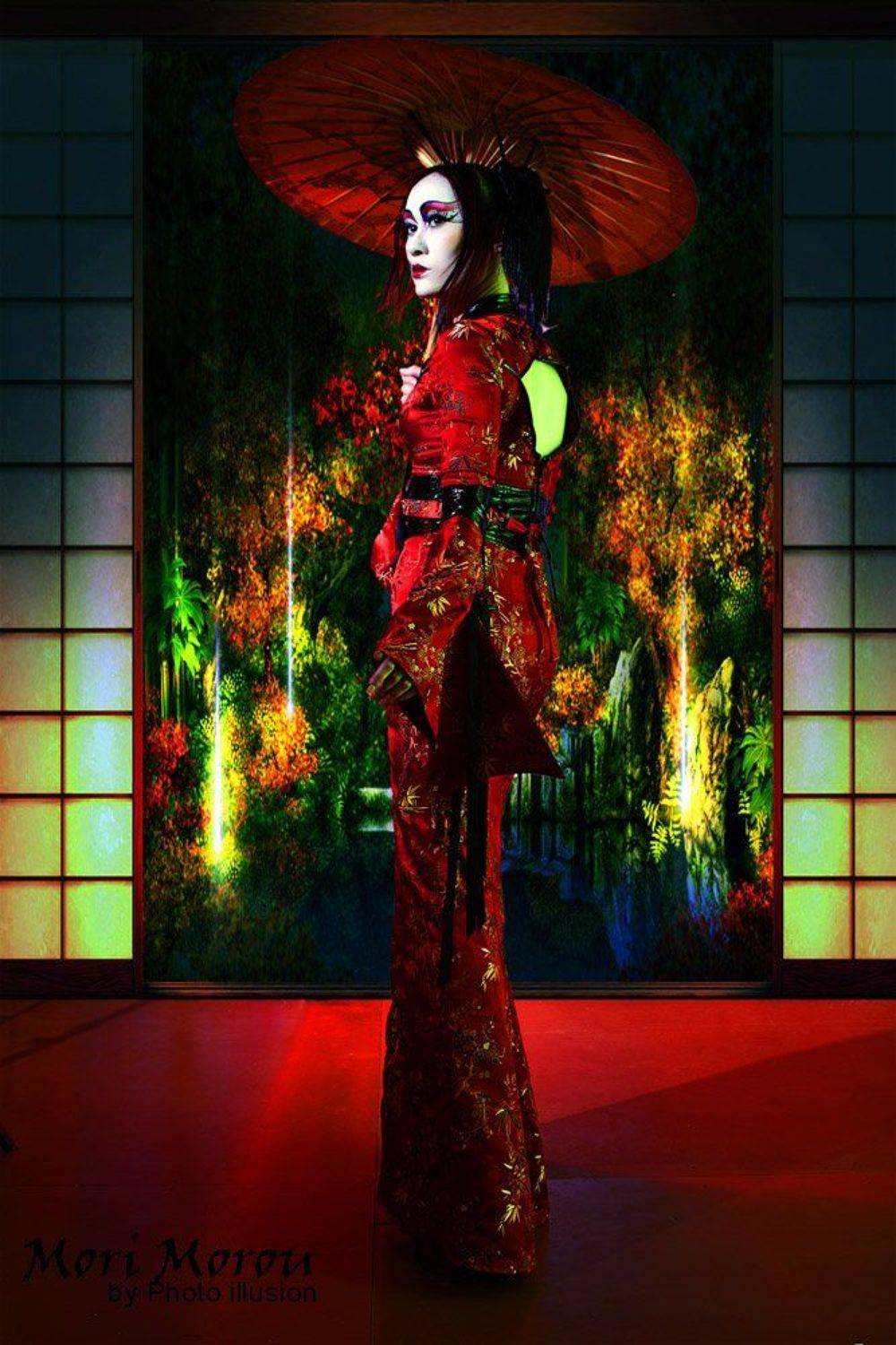 гейша, япония, готика, fata Morgana