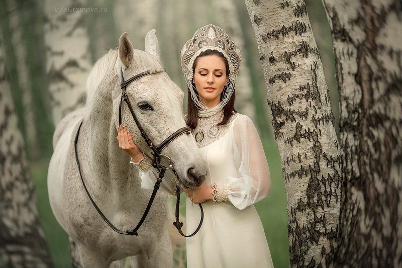 портрет, женский, портрет, дарья громова, фото, фотограф, фотосессия, фотоарт, фотопортрет, лошадь, ретро, русский В день России фото превью