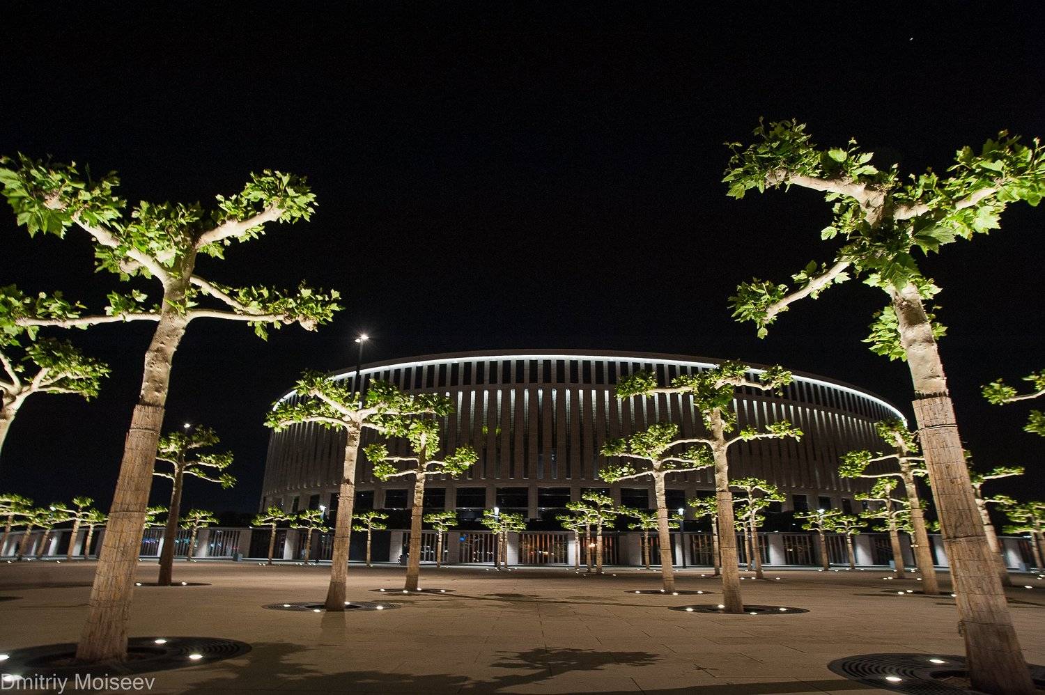 стадион, ночь, архитектура, деревья, ночь, лето, Краснодар, красота , DMITRIY MOISEEV