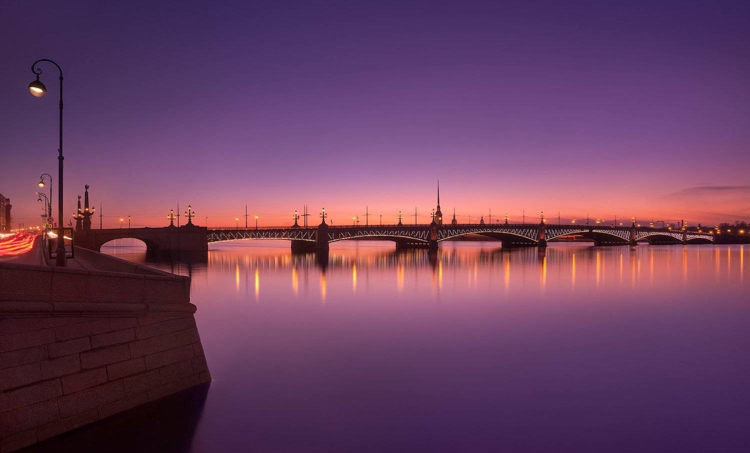 санкт-петербург, вечер, весна, троицкий, мост, закат, Сергей Лукс