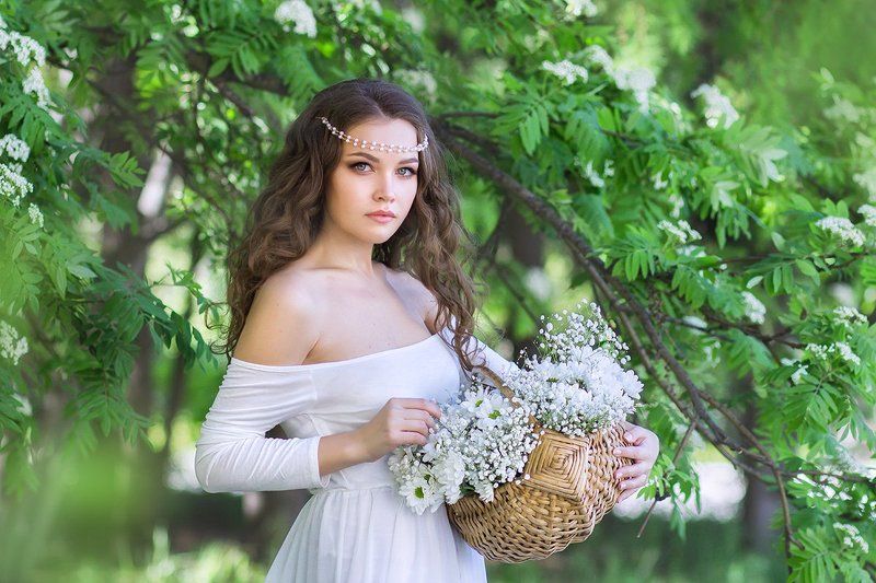 лето, девушка, лес, цветы, красота, summer, girl, wood, flowers, beauty *** фото превью