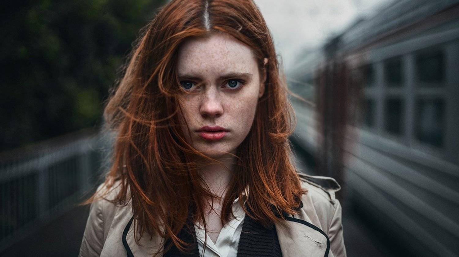 портрет, девушка, поезд, Пантелеев Алексей