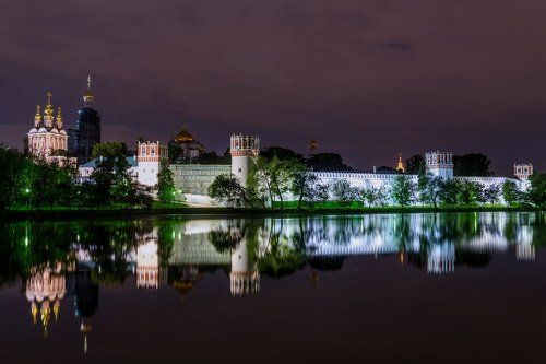 Ночная Москва. Новодевичий монастырь.