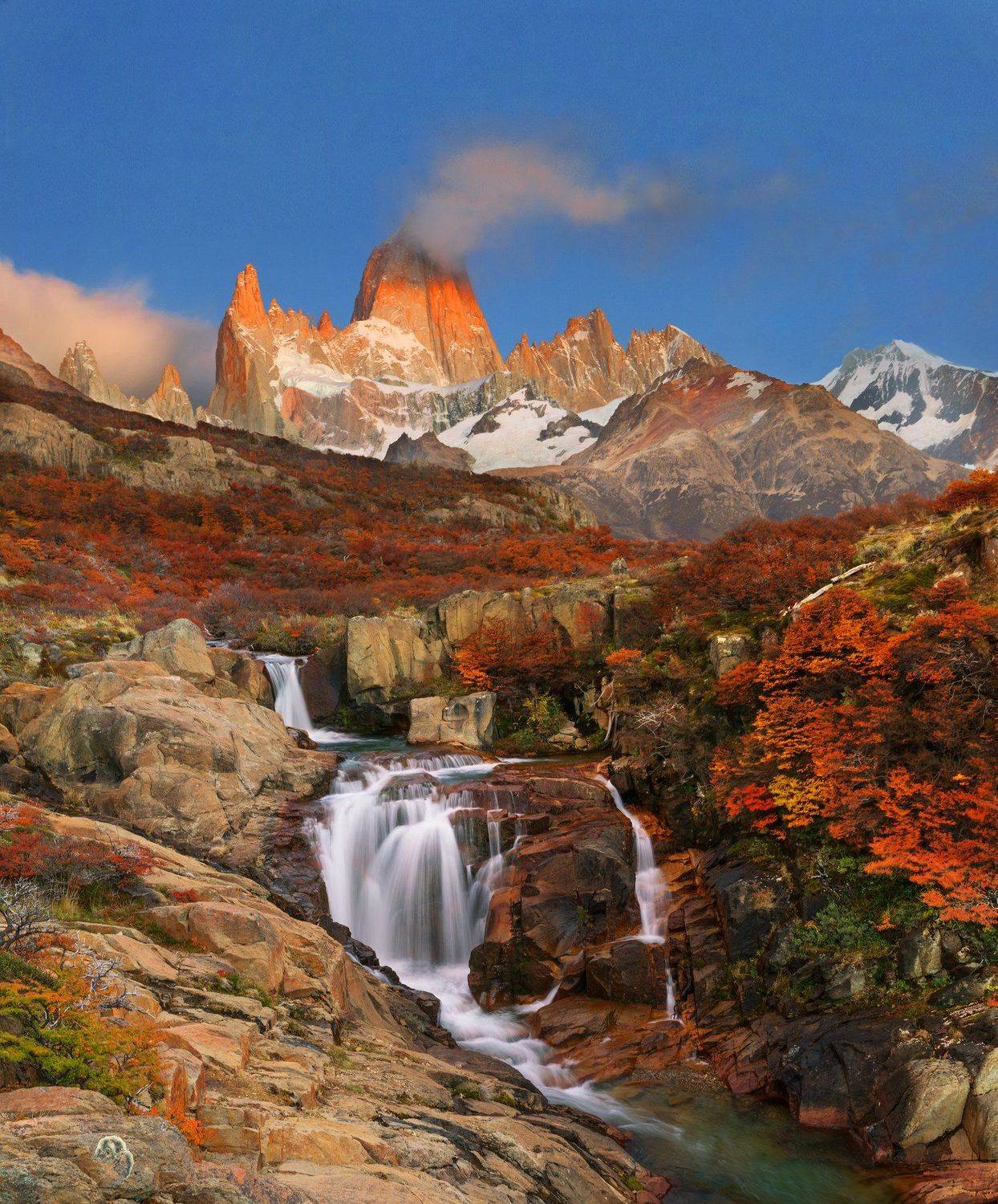 Фиц Рой, Cerro  Chalten, Патагония, водопад, Владимир Рябков