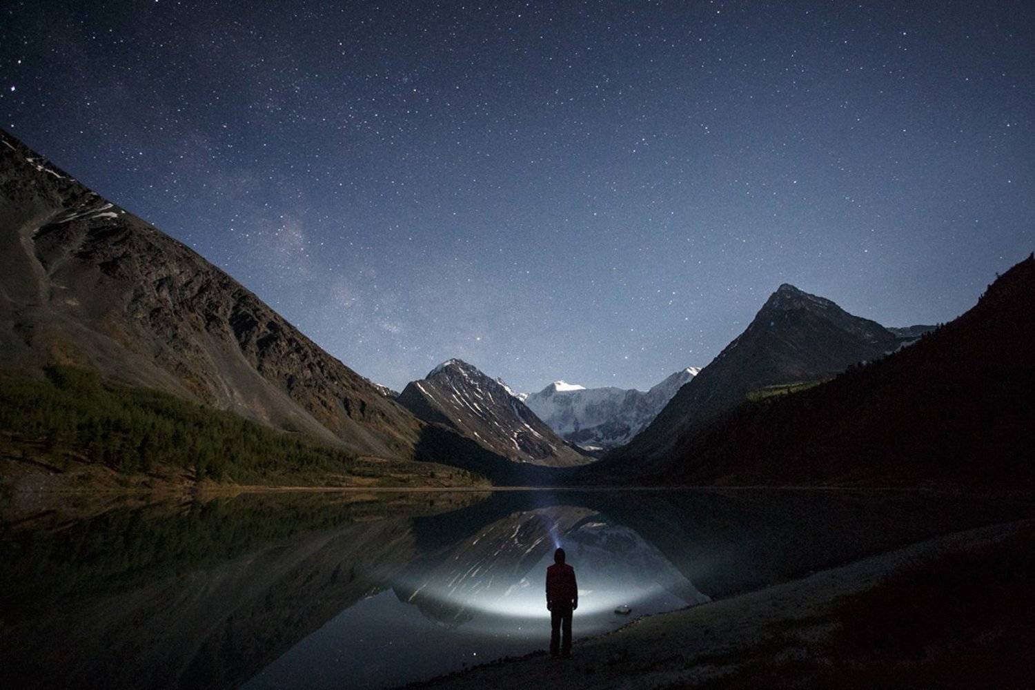 путешествия, звезды, белуха, алтай, ночь, звезды, туризм, исследование, фризлайт, пейзаж, горы, катунский хребет, тайна, темно, ночной, Александр Нерозя