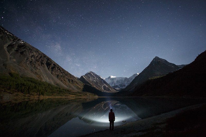путешествия, звезды, белуха, алтай, ночь, звезды, туризм, исследование, фризлайт, пейзаж, горы, катунский хребет, тайна, темно, ночной Про тишину фото превью