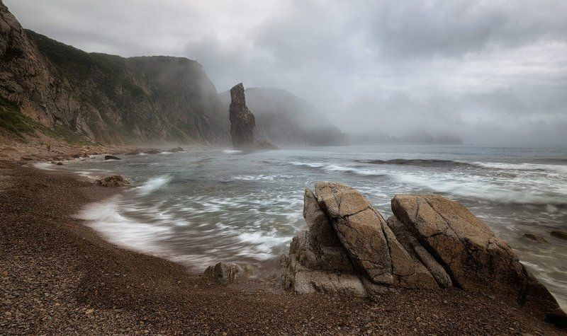 приморский край, море, солнце, рассвет, море, побережье Ежик в тумане фото превью