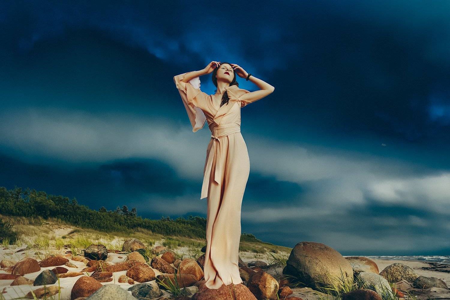 woman, portrait, beach, baltic sea, sunset, Руслан Болгов (Axe)
