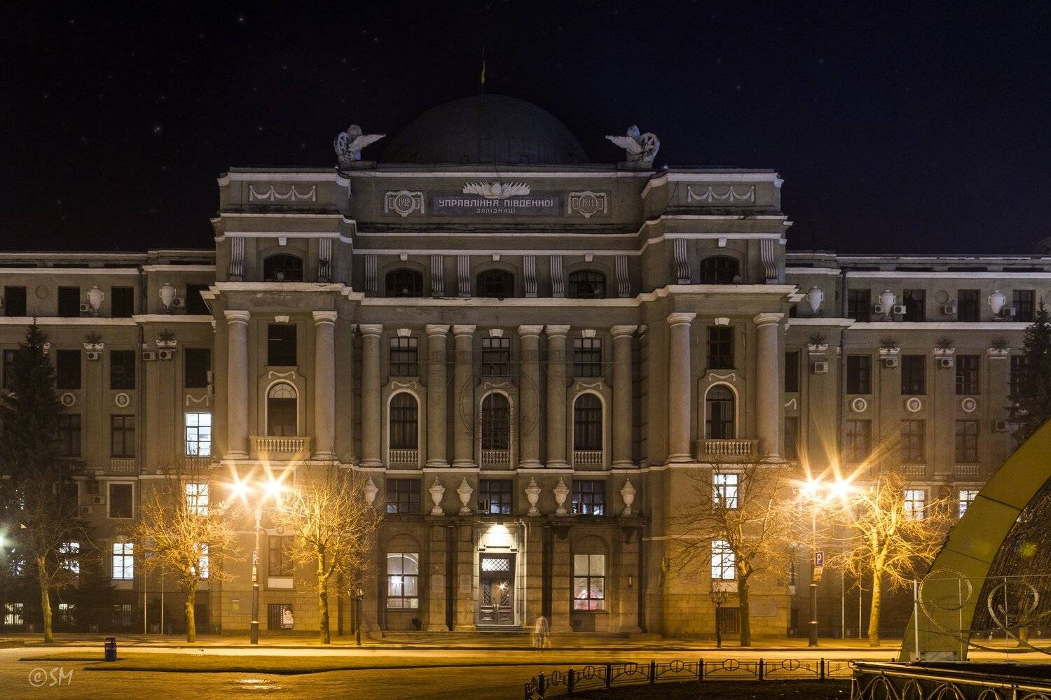 вокзал, ночь, здание, архитектура, Харьков, звезды, Simplici_mortE
