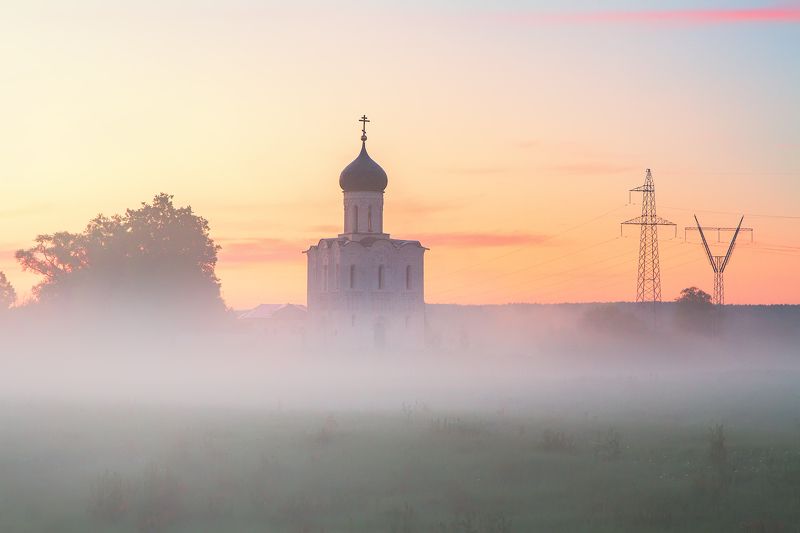 лето, туман, утро, рассвет, боголюбово Боголюбово фото превью