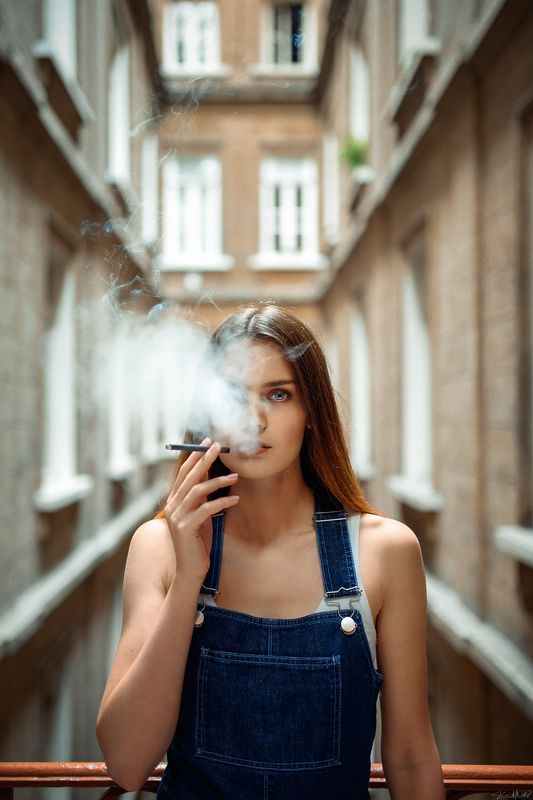 модель, eyes, face, portrait, smoke, sexy, colorful, blue, white, black, red, nikon, sigma, 35mm Tatiana фото превью