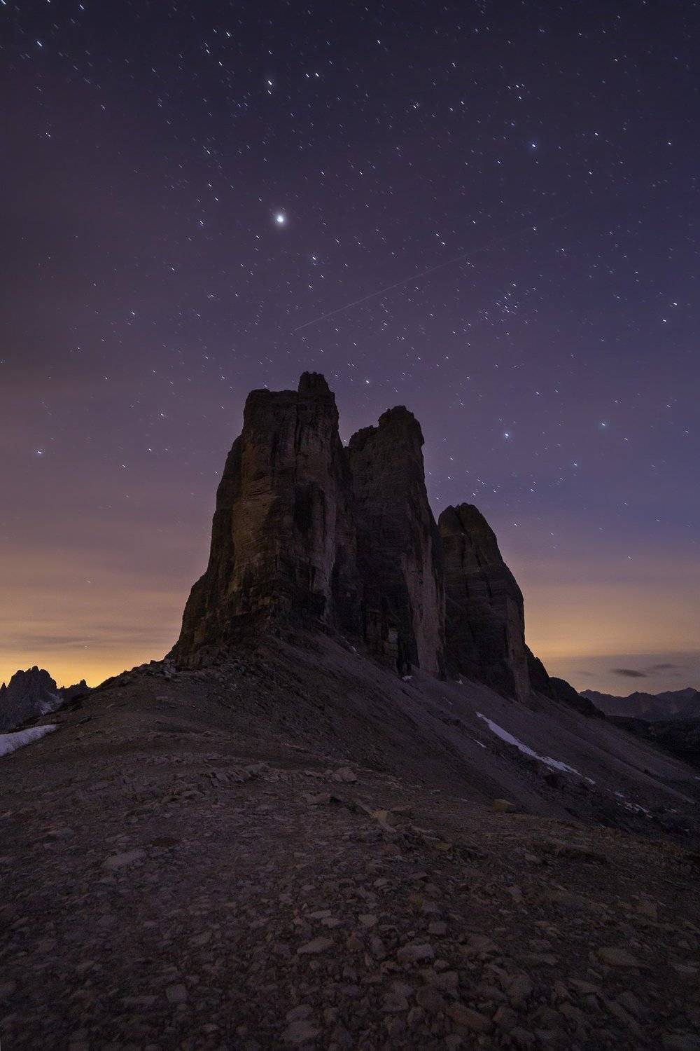 night, dolomites, tre cime, rock, Jarda Kudlak