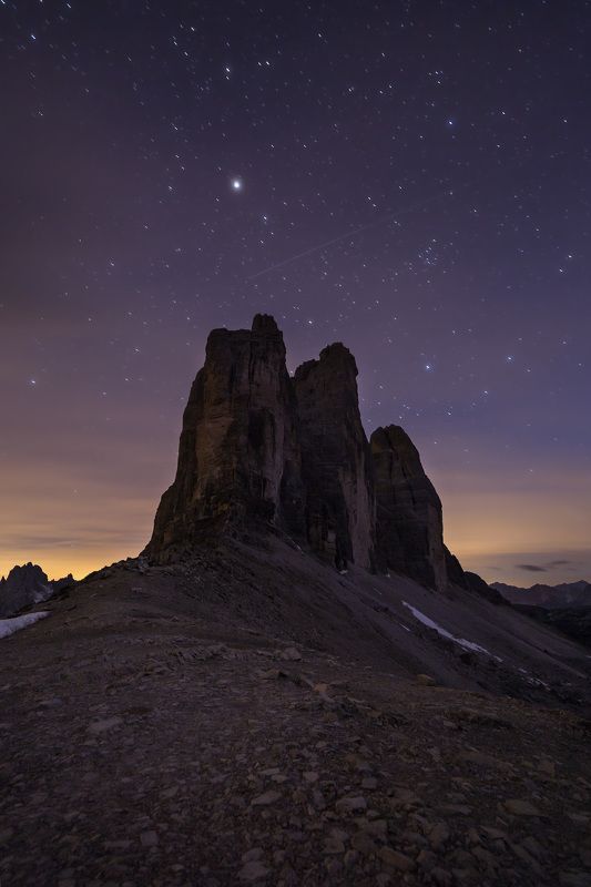 night, dolomites, tre cime, rock Moon station фото превью