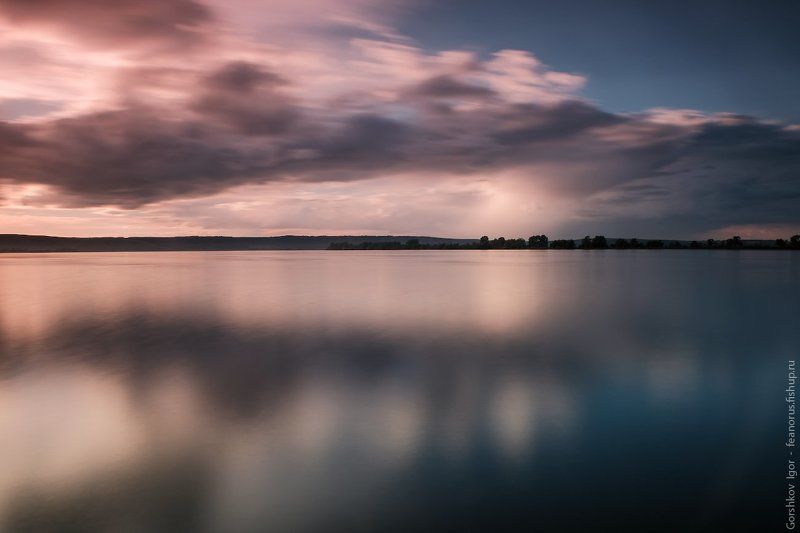 река,кама,татарстан,длинная выдержка,закат,вода,небо Кама река фото превью