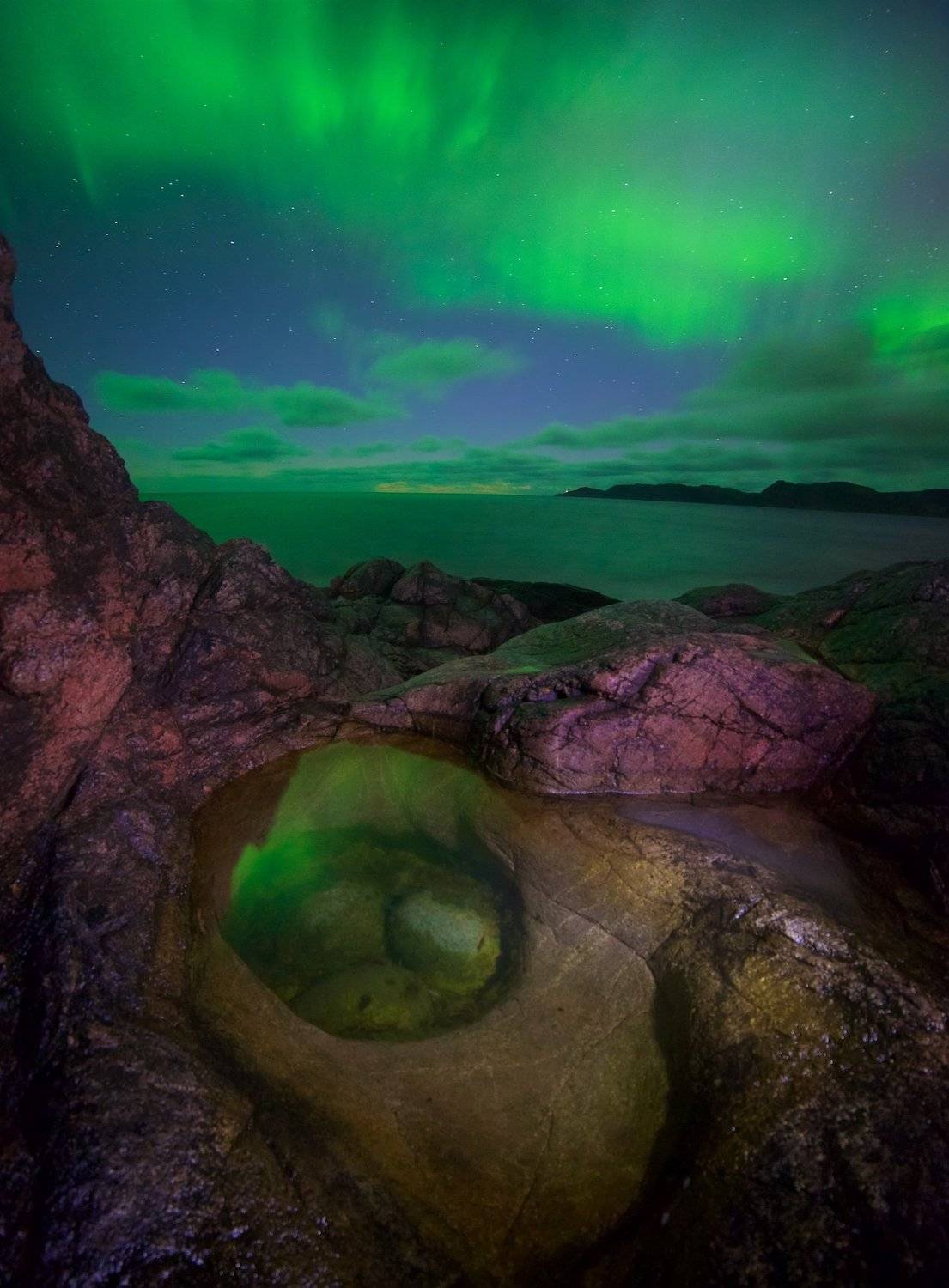 полярное сияние, Баренцево море, Никифоров Егор