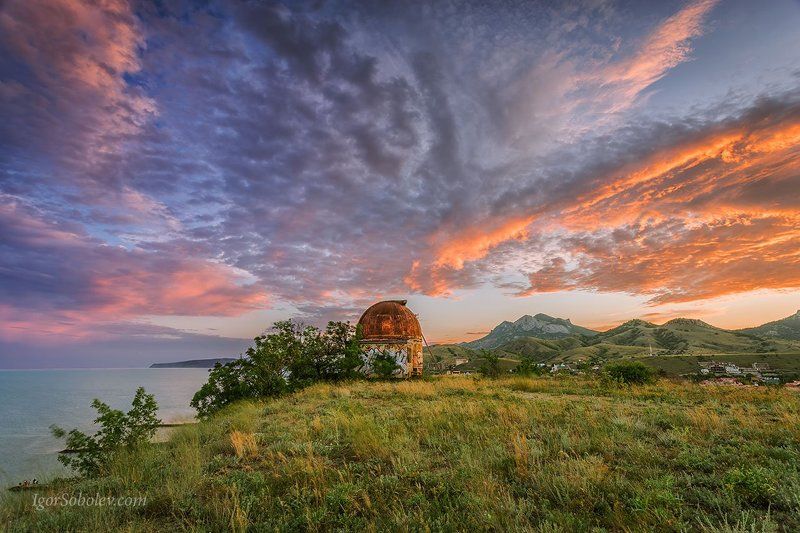 станция, кара-даг, крым, россия, закат Старая станция фото превью