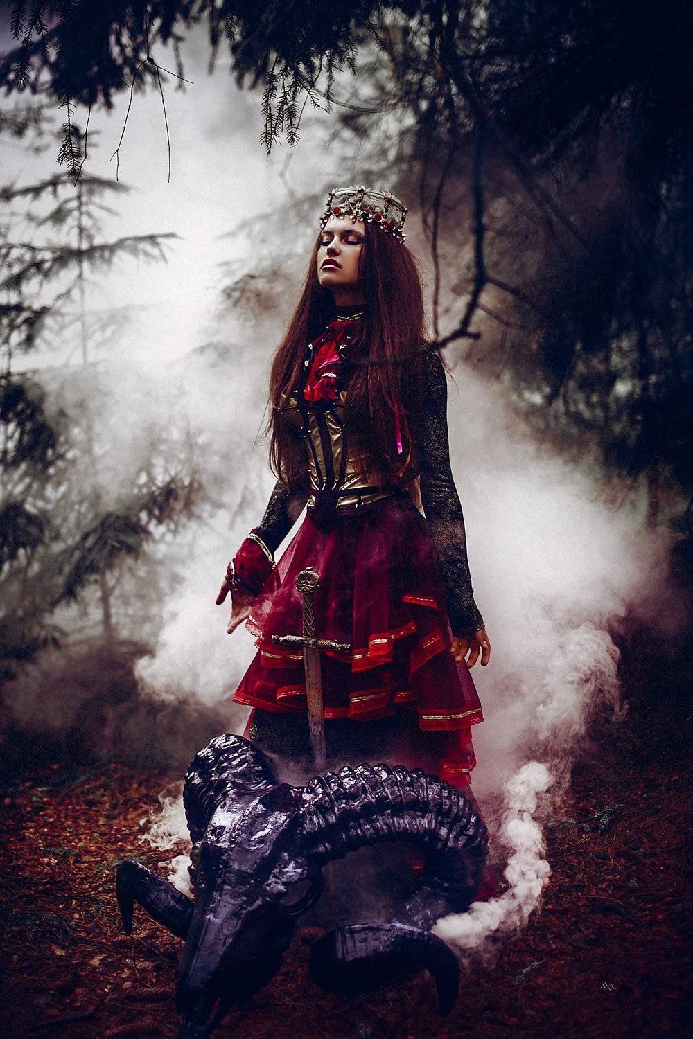 woman, dress, outdoors, beast, beauty, Руслан Болгов (Axe)