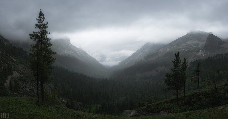 ергаки, пейзаж, дождь, горы, лес, Плохая погода фото превью