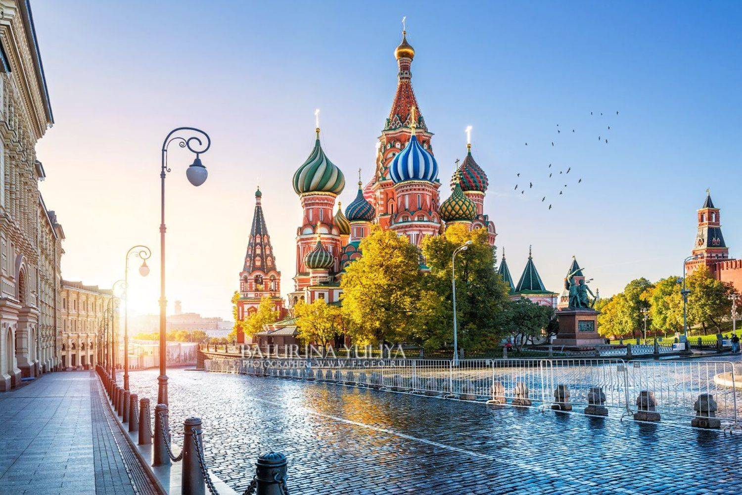 москва, красная площадь, собор василия блаженного, утро, Юлия Батурина