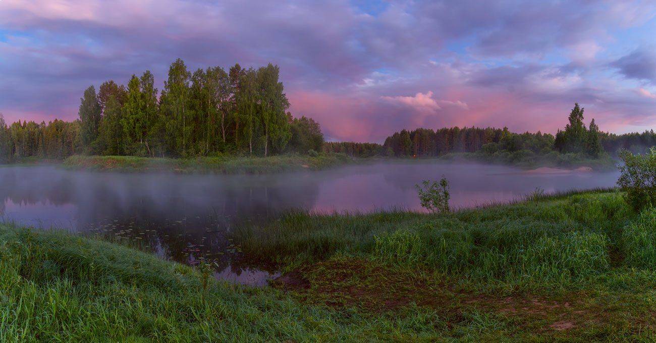 рассвет река тучи туман, Марина Мурашова