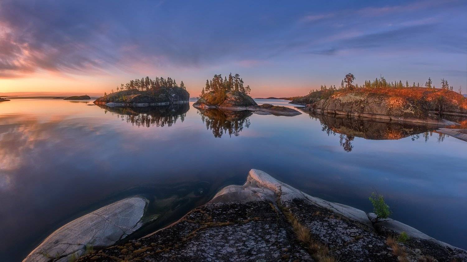 Ладога, шхеры острова рассвет утро, Вениамин Дардык