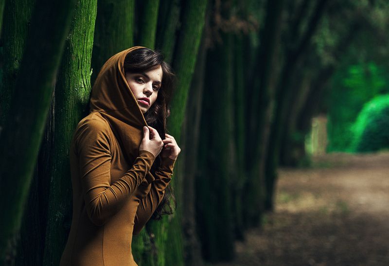 девушка, портрет, фото девушки, девушка в листве, взгляд девушки Alina фото превью