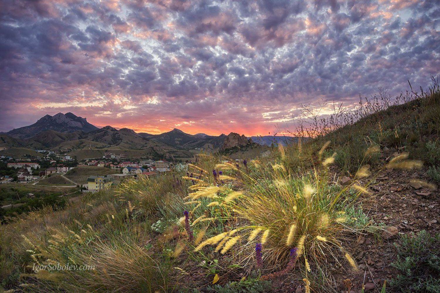 закат, кара-даг, карадаг, крым, вечер, россия, Соболев Игорь