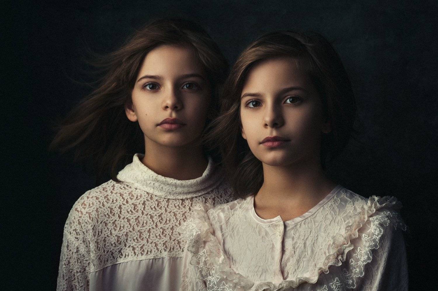 портрет, винтаж, ребенок, картина, Руслан Рахматов