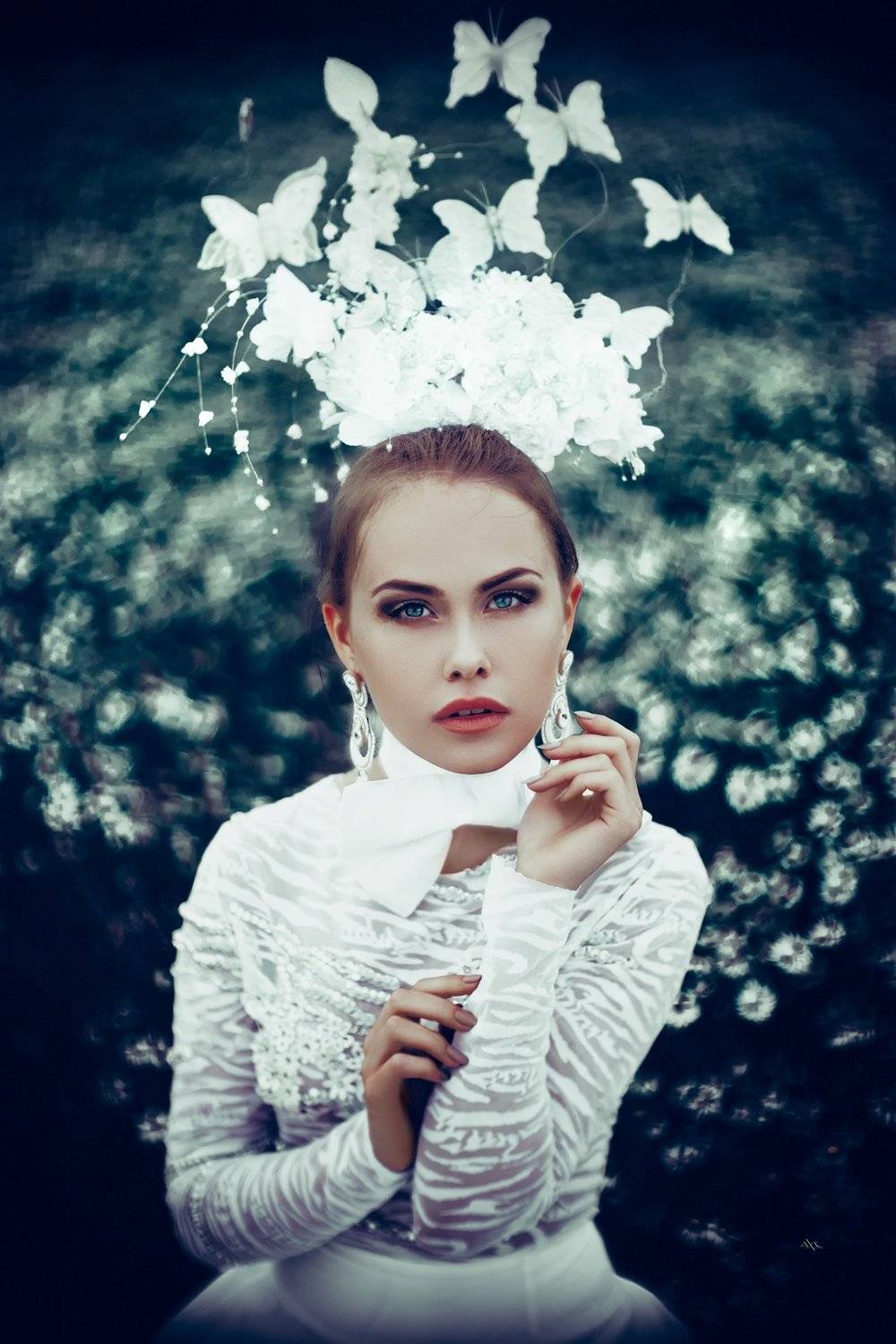 woman, portrait, dress, butterflies, mood, natural light, bokeh, Руслан Болгов (Axe)