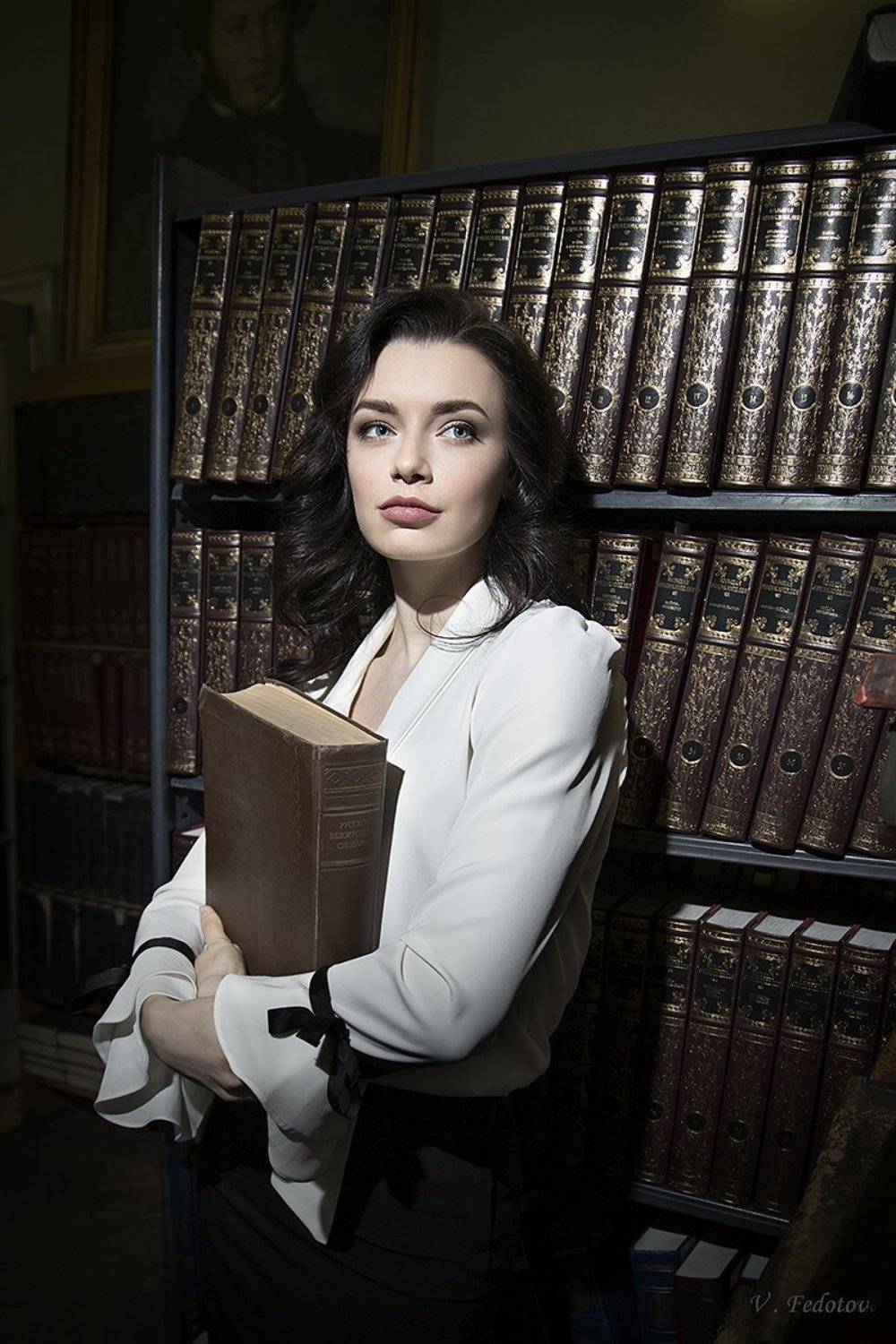 фото , цвет , библиотека , студентка , портрет , девушка , книга , книги, Федотов Вадим(Vadius)