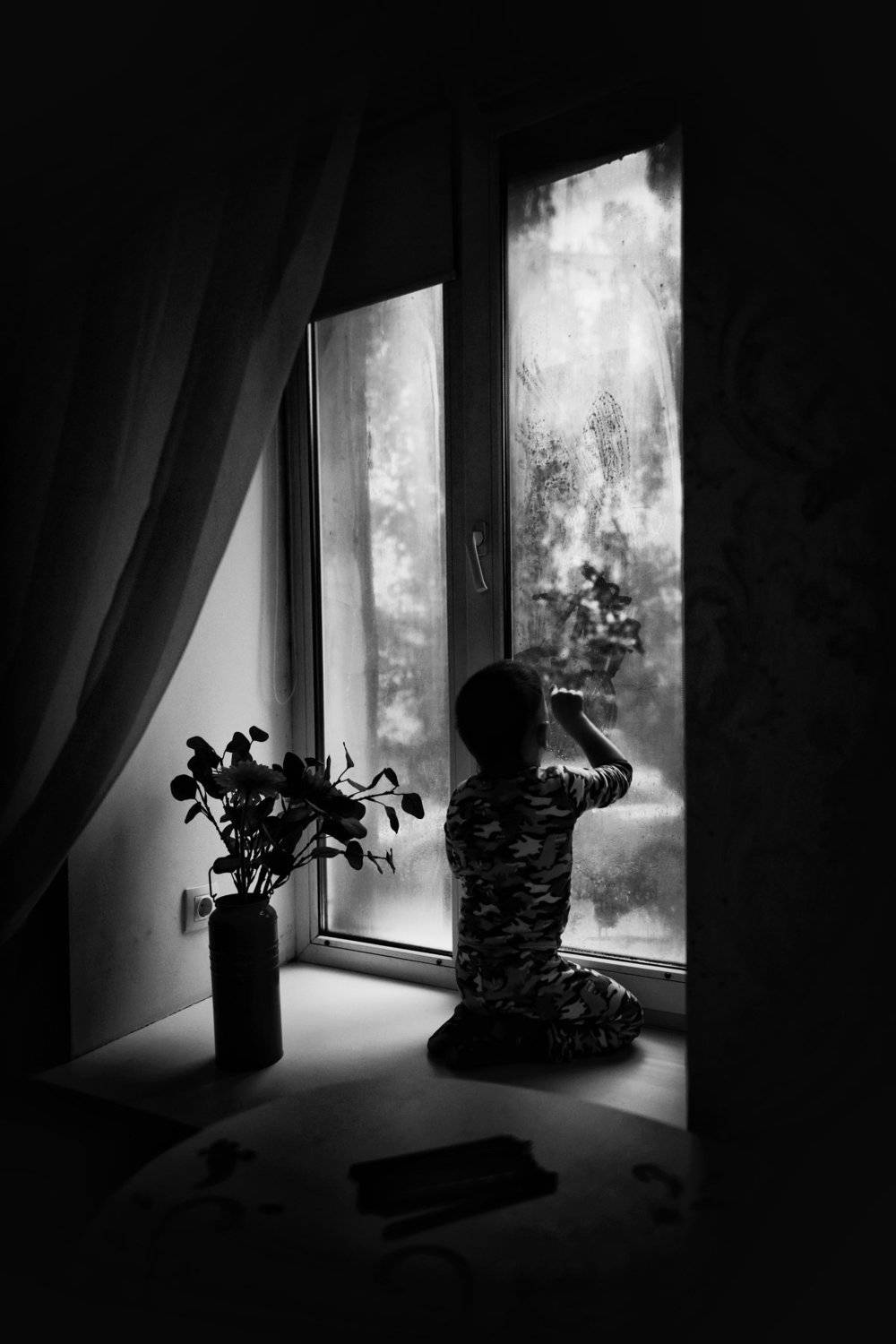 детская фотография, черно-белая, Евгения Коригова