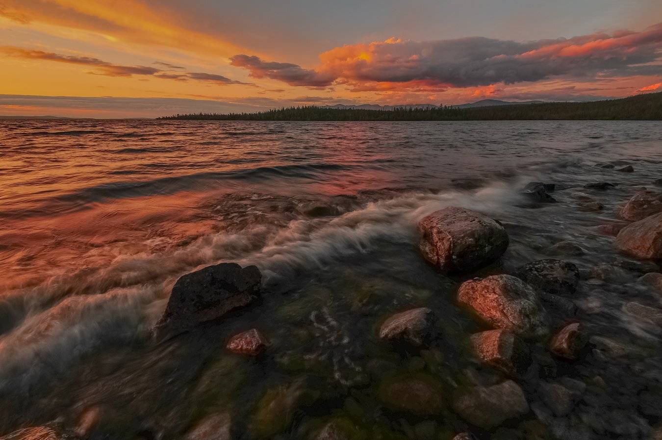 имандра, север,кольский,заполярье,лето, закат, Роман Горячий
